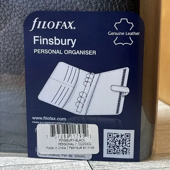 NWT FiloFAX Finsbury Black Leather Personal Organizer - Picture 5 of 16